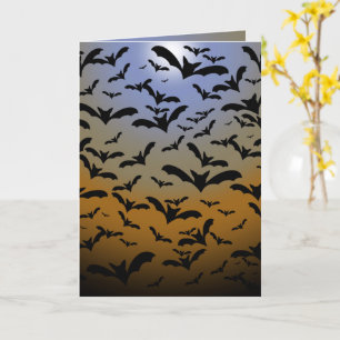 Carte Je suis partie Batty pour les chauves-souris noire