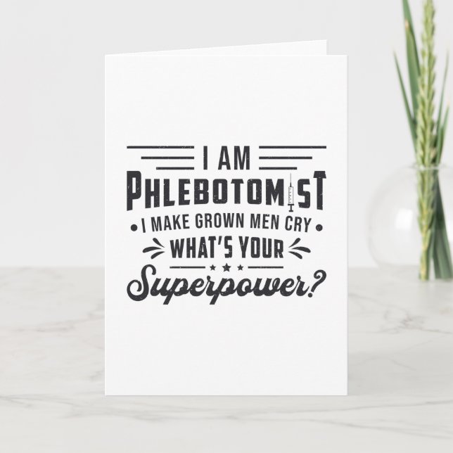 Carte Je Suis Phlebotomiste Superpuissance Phlebotomie C (Devant)