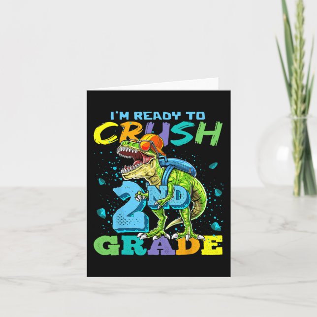 Carte Je suis prêt à écraser le dinosaure de 2e année T  (Devant)