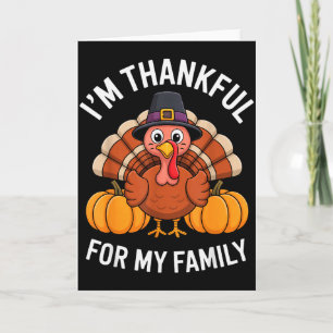 Carte Je suis reconnaissant pour ma famille Mignon Dindo
