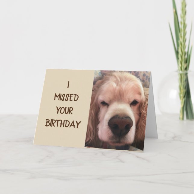 CARTE JE SUIS SI TRISTE J' ***AI MANQUÉ TON ANNIVERSAIRE (Devant)