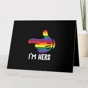 Carte Je suis son couple lesbien arc-en-ciel drôle LGBT