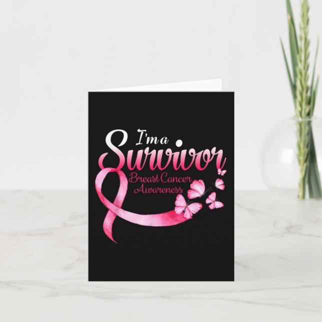 Carte Je suis Survivor Sensibilisation au cancer du sein (Devant)