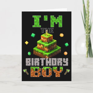 Carte Je suis The Birthday Boy Party Video Gamer Pixel N