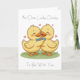 Carte Je suis un canard chanceux pour la Saint-Valentin