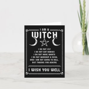 Carte Je suis un costume de sorcière Wicca Halloween paï