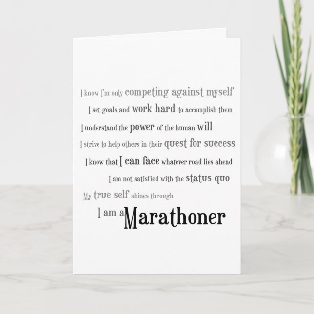Carte Je suis un marathonien bonne chance (Devant)