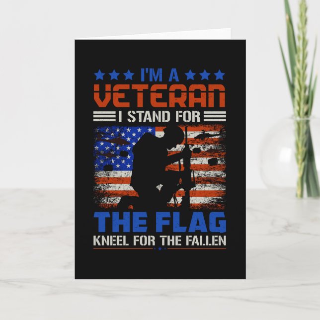 Carte Je Suis Un Vétéran Stand Pour Le Drapeau - USA Her (Devant)
