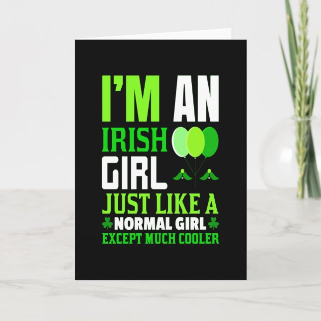 Carte Je suis une fille irlandaise comme une fille norma (Devant)