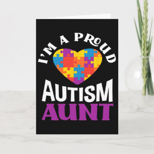Carte Je suis une tante fière de l'autisme Puzzle Cœur S