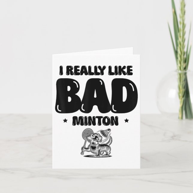 Carte Je Suis Venu À Smash Shuttle Joueur Badminton (Devant)