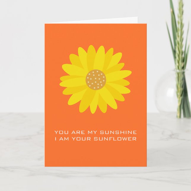 Carte Je suis votre amour de tournesol pour la Saint-Val (Devant)