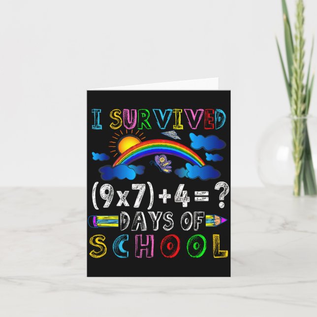 Carte Je Survécu 67 Jours D'école Drôle 67 Mème Mathémat (Devant)