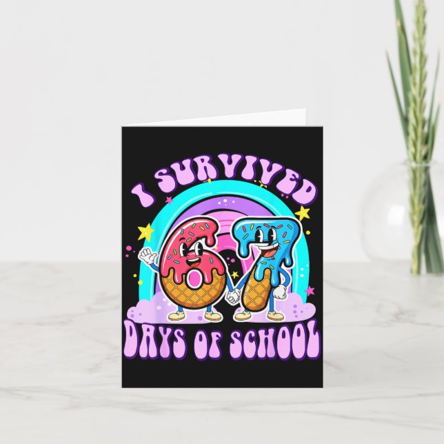 Carte Je Survivais 67 Jours D'école Drôle 67 Professeurs (Devant)