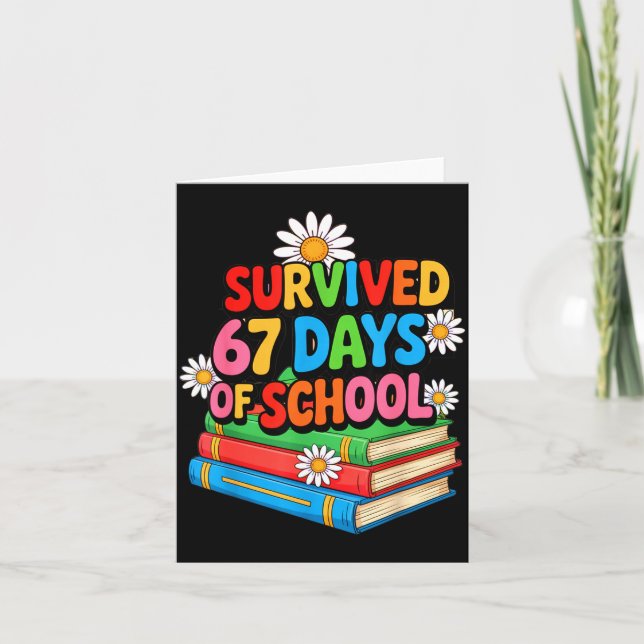 Carte Je Survivais 67 Jours D'École Drôle 67 Professeurs (Devant)