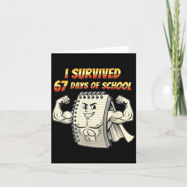 Carte Je Survivais 67 Jours D'école Drôle 67 Professeurs (Devant)
