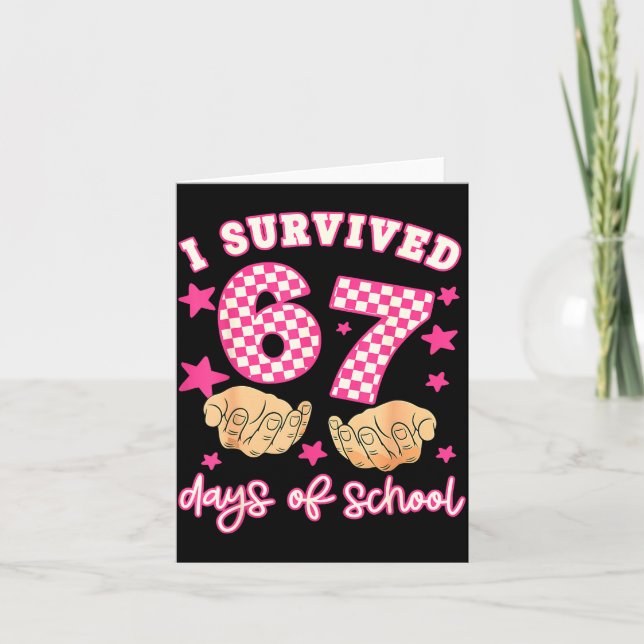 Carte Je Survivais 67 Jours D'École Drôle 67 Professeurs (Devant)
