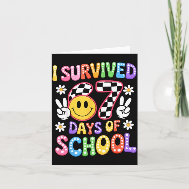 Carte Je Survivais 67 Jours D'École Drôle 67 Professeurs (Devant)
