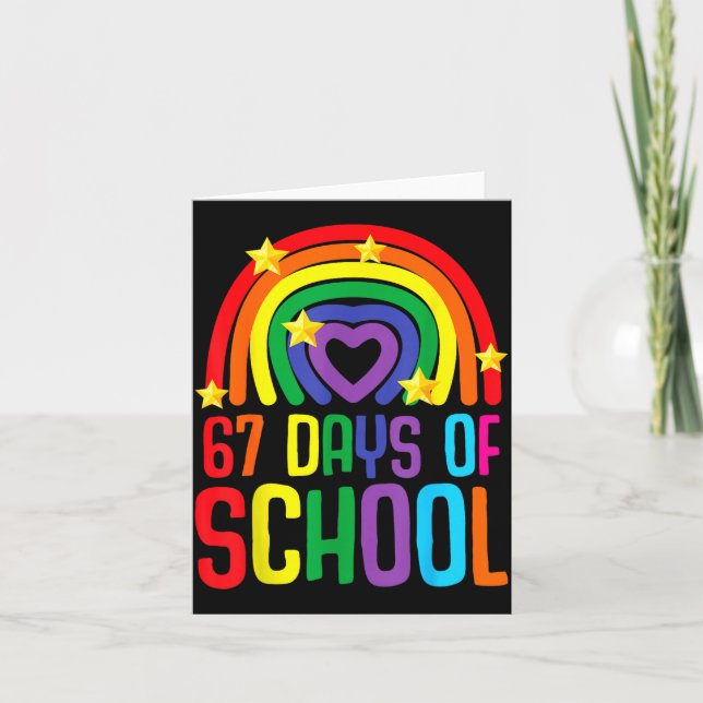 Carte Je Survivé 67 Jours D'école Drôle Mème Élève T (Devant)