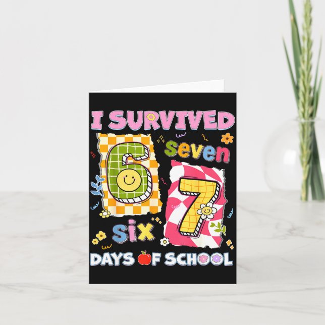 Carte Je Survivé 67 Jours D'école Drôle Mème Garçon Fill (Devant)