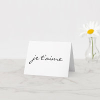 Je t’aime Je t’aime en français Chic Noir & Blanc