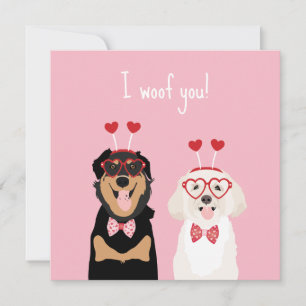 Carte Je t'ai malmenée Valentine Dog Rottweiler Maltipoo