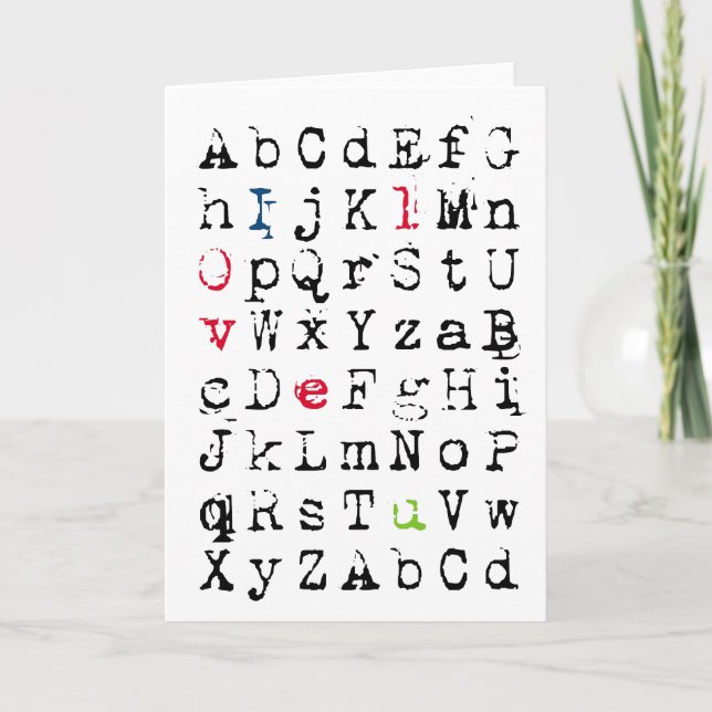 Carte Je t'aime (Devant)