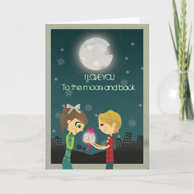 Carte Je t'aime à la lune et au dos - GCard (Devant)