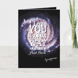 Carte Je T'Aime À La Voie Lactée Galaxie Et De Retour