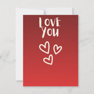 Carte Je t'aime avec des cœurs