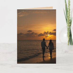 CARTE JE T'AIME BEACH COUPLE SUNSET CARD