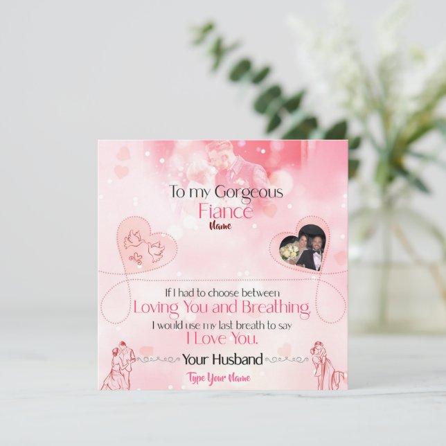 Carte Je t'aime Cadeau pour elle (Debout devant)