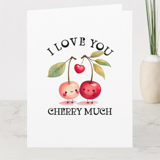 Carte Je T'Aime Cherry Beaucoup de Valentines Jour (Devant)
