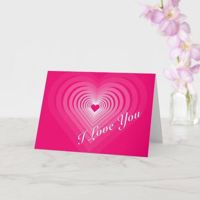 Carte Je t'aime coeurs roses Joyeuse Saint-Valenti (Orchidée)