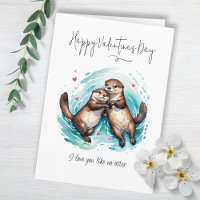 Je t'aime comme No Otter Pun Saint Valentin