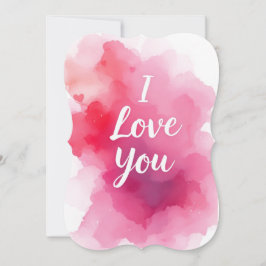 Carte Je t'aime dans les aquarelles