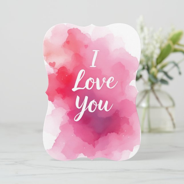 Carte Je t'aime dans les aquarelles (Debout devant)