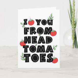 Carte Je t'aime de la tête tomates humour