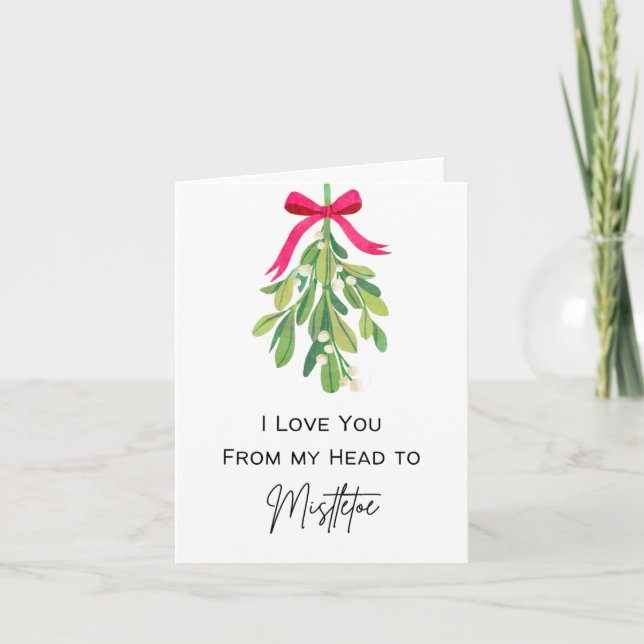 Carte Je t'aime de ma tête à Mistletoe - Jeu de Fêtes (Devant)