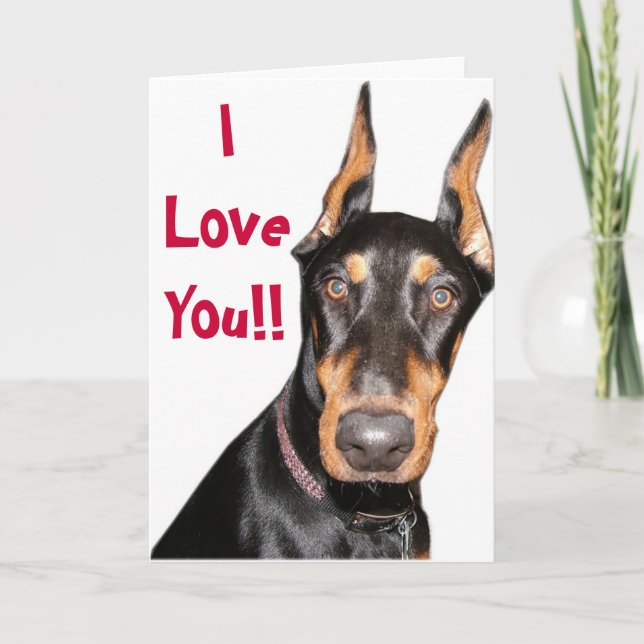 Carte Je T'Aime ! ! Doberman (Devant)