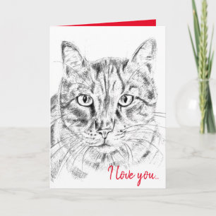 Carte Je t'aime drôle chat 40e anniversaire de rubis