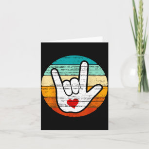 Carte Je t'aime en langue des signes, Saint-Valentin cœu