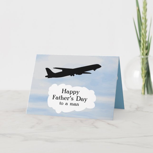 Carte Je T'Aime Fête des pères Pilote Jet Avion Volant (Devant)