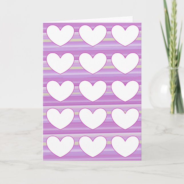 Carte Je t'aime jolie aquarelle violette (Devant)