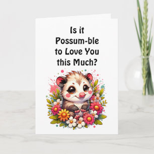Carte Je T'Aime   Jote Romantic Flirty Possum