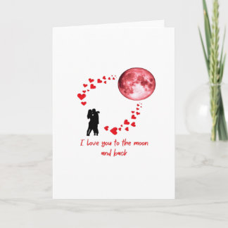 Carte Je t'aime jusqu'à la lune et retour Citation d'amo