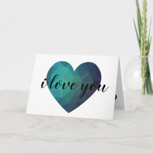 Carte Je t'aime la Saint Valentin au coeur bleu
