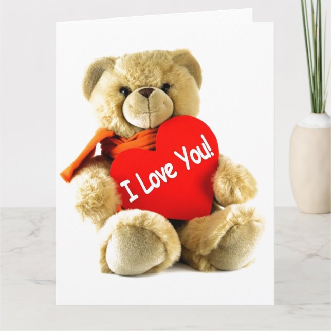 Carte Je t'aime, l'amour en peluche, en guérissant l'amo (Devant)