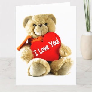 Carte Je t'aime, l'amour en peluche, en guérissant l'amo