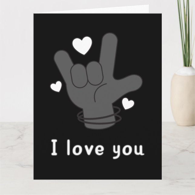 CARTE JE T'AIME LANGUE DES SIGNES (Devant)